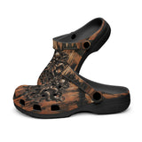 Classic Clogs Wooden Texture Octopus Emblem