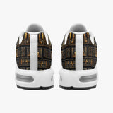 Air Cushion Sneakers Gold Egyptians Symbols Engraved on Wall