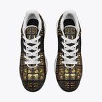 Air Cushion Sneakers Gold Egyptians Symbols Engraved on Wall