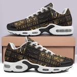 Air Cushion Sneakers Gold Egyptians Symbols Engraved on Wall