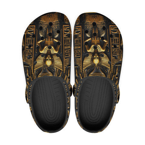 Classic Clogs Golden Egyptian Stone Carvings