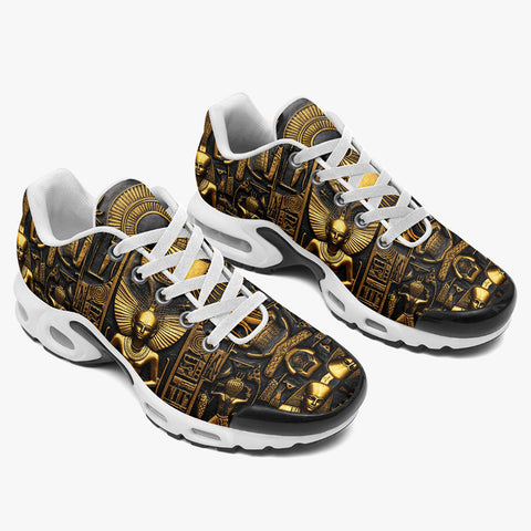 Air Cushion Sneakers Golden Egyptian Stone Carvings