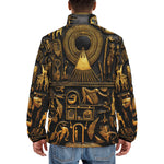 Down-Padded Puffer Jacket Golden Egyptian Stone Carvings