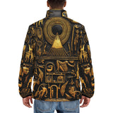Down-Padded Puffer Jacket Golden Egyptian Stone Carvings
