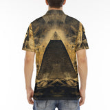 Men's Polo Shirt Mysterious Egyptian Pyramid Gold Symbolism