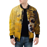 Bomber Jacket Egyptian Queen Gold and Black Art