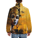 Down-Padded Puffer Jacket Egyptian Queen Gold and Black Art