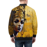 Bomber Jacket Egyptian Queen Gold and Black Art