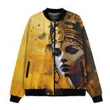 Bomber Jacket Egyptian Queen Gold and Black Art