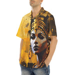 Hawaiian Shirt Egyptian Queen Gold and Black Art