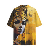 Hawaiian Shirt Egyptian Queen Gold and Black Art