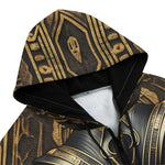 Men's Zip Up Hoodie Egypt Anubis-Cat Gold and Black Stone