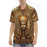 Men's Polo Shirt Golden Egyptian Symbols Engraved on Wall