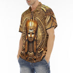 Men's Polo Shirt Golden Egyptian Symbols Engraved on Wall