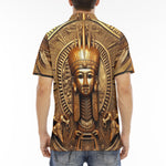 Men's Polo Shirt Golden Egyptian Symbols Engraved on Wall