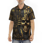 Men's Polo Shirt Golden Pharaoh Skull Art