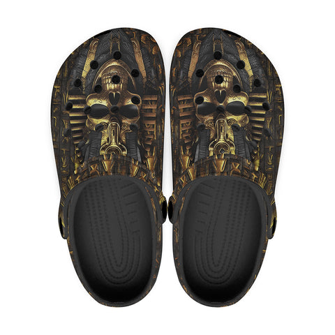 Classic Clogs Golden Pharaoh Skull Art