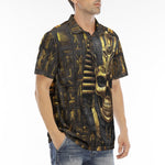 Men's Polo Shirt Golden Pharaoh Skull Art