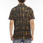 Men's Polo Shirt Golden Pharaoh Skull Art