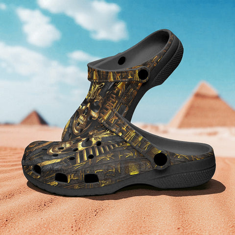 Classic Clogs Golden Pharaoh Skull Art