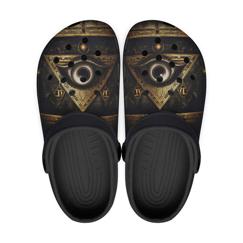 Classic Clogs Mysterious Egyptian Symbolism Eye Ankh Cross