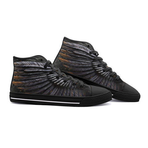 High-Top Canvas Shoes Dark Gold Egyptian Phoenix