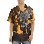 Hawaiian Shirt Yellow Dragon on Fire