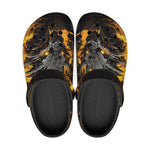 Classic Clogs Yellow Dragon on Fire