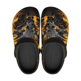 Classic Clogs Yellow Dragon on Fire