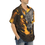 Hawaiian Shirt Yellow Dragon on Fire