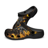 Classic Clogs Yellow Dragon on Fire