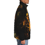 Down-Padded Puffer Jacket Yellow Dragon on Fire