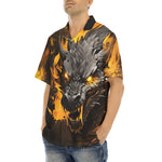 Hawaiian Shirt Yellow Dragon on Fire