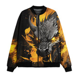 Bomber Jacket Yellow Dragon on Fire