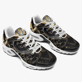 Air Cushion Sneakers Mechanical Dragon Black and Gold Design