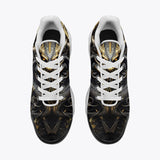 Air Cushion Sneakers Mechanical Dragon Black and Gold Design