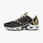 Air Cushion Sneakers Mechanical Dragon Black and Gold Design