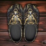 Classic Clogs Mechanical Dragon Black and Gold Design