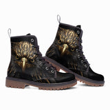 Leather Boots Eagle with Gold Feathers
