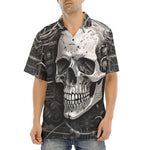 Hawaiian Shirt Robot Skull Gear Wheel Wires Art