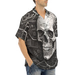 Hawaiian Shirt Robot Skull Gear Wheel Wires Art