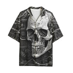 Hawaiian Shirt Robot Skull Gear Wheel Wires Art