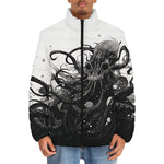 Down-Padded Puffer Jacket Black Octopus Monster Tentacles