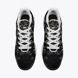 Air Cushion Sneakers Skulls and Bones in Black Gold