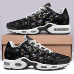 Air Cushion Sneakers Skulls and Bones in Black Gold