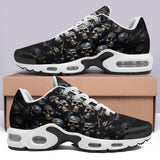 Air Cushion Sneakers Skulls and Bones in Black Gold