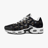 Air Cushion Sneakers Skulls and Bones in Black Gold