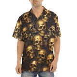 Hawaiian Shirt Golden Skulls Pattern