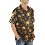 Hawaiian Shirt Golden Skulls Pattern