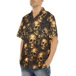 Hawaiian Shirt Golden Skulls Pattern